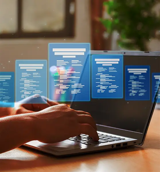 Infoman Consultants - Our Service Typing on the Laptop